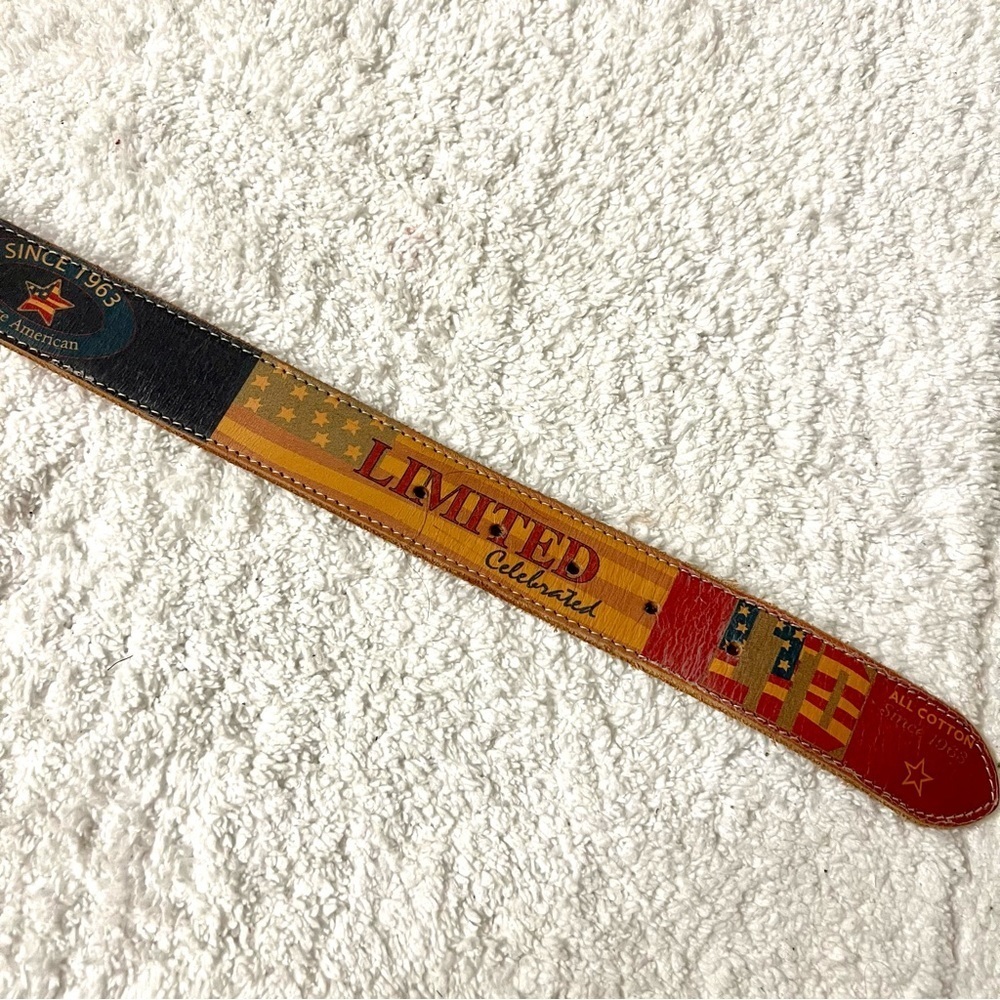 Vintage Rare THE LIMITED Jeans spelled out leather belt size M - Picture 10 of 11